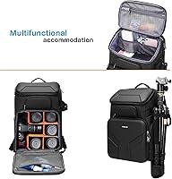 Vista 2 de MOSISO Camera Backpack,DSLR/SLR/Mirrorless Photography Waterproof 17.3 inch Camera Bag with Front Hard Shell&Laptop Compartment&Tripod Holder&Rain