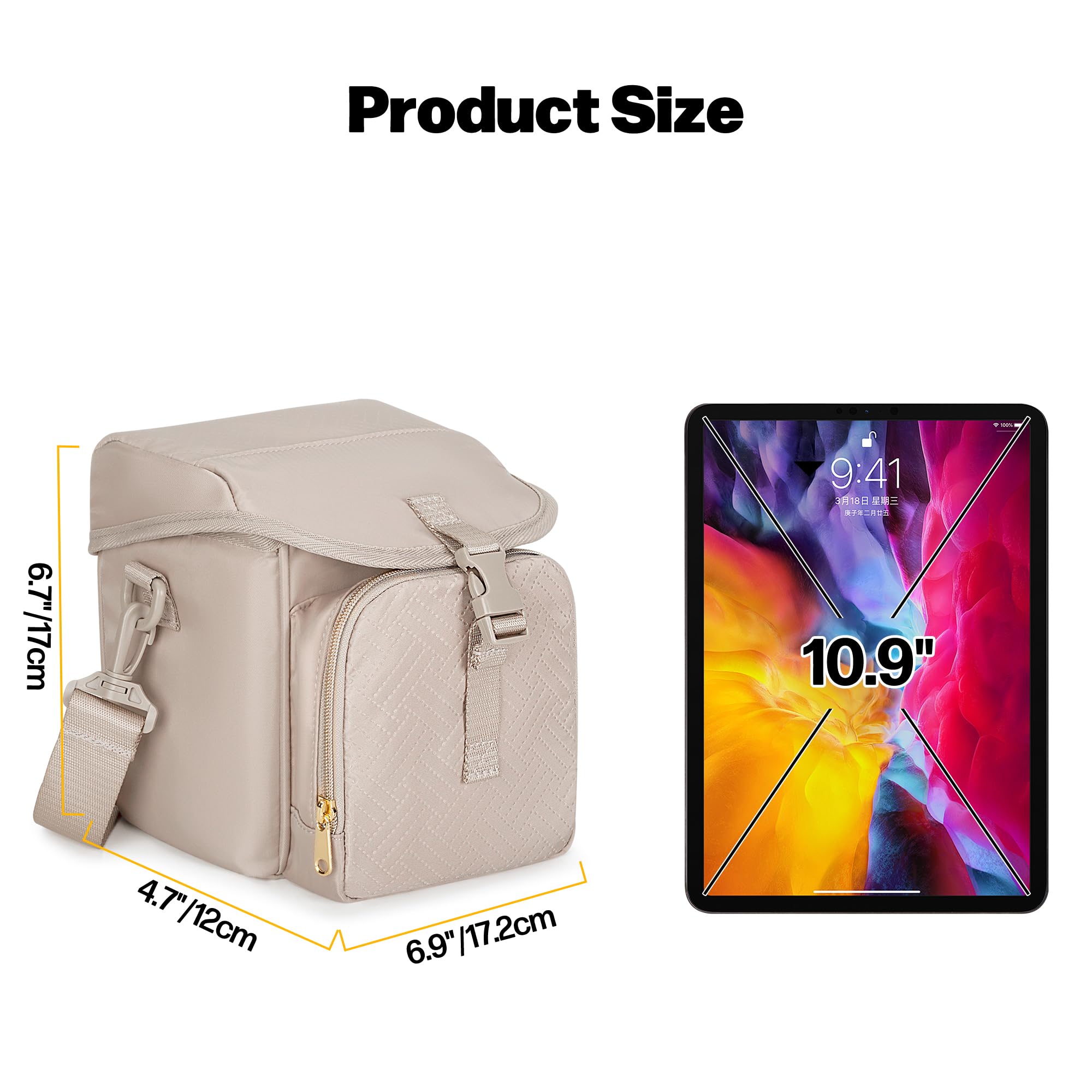Sac Bandoulière pour Appareil Photo Compatible avec Polaroid Now 2e Génération I-Type, Now+ 2e Génération I-Type, Now, Now+, OneStep+, OneStep 2 VF, Sac à Bandoulière pour Appareil Photo, Camel