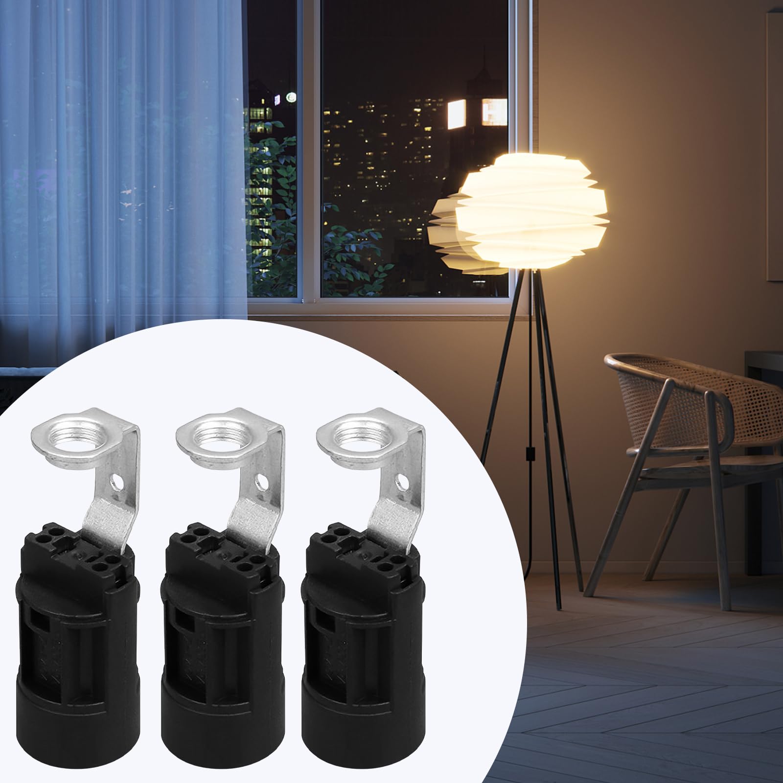 10 Portalampada Termoplastici E14 - Per Lampade LED A Candela, Con Staffa, Bianchi - Foto 3