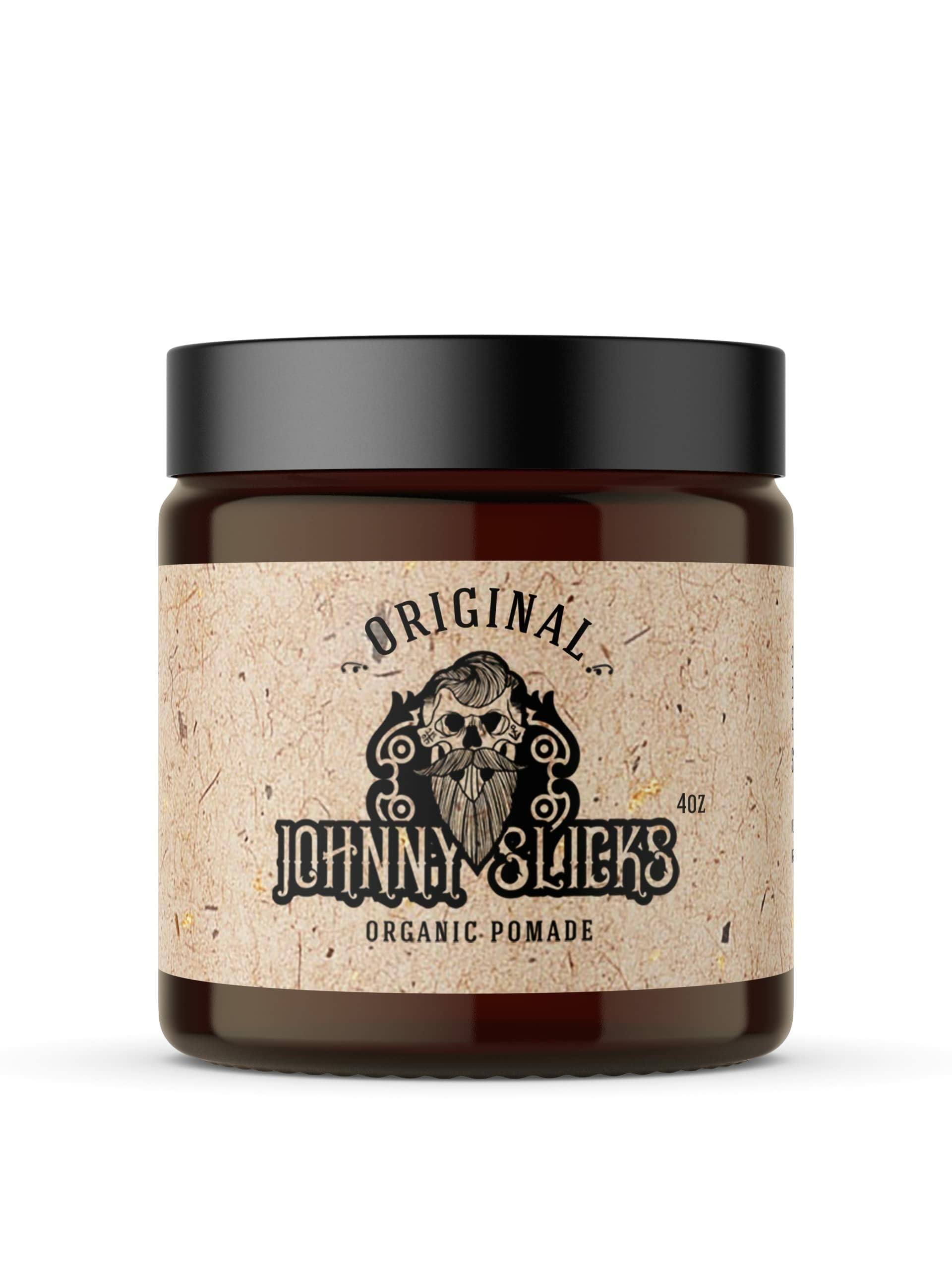 Johnny Slicks Oil Based Pomade | Organic Hair Styling for Men, Low to Medium Hold | Promotes Healthy Hair Growth & Helps Hydrate Dry Skin, (Original,