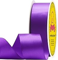 Vista 187 de Cinta de satén plateada de doble cara de 1-1/2 pulgadas x 50 yardas, cinta plateada de poliéster para envolver regalos, muy adecuada para bodas