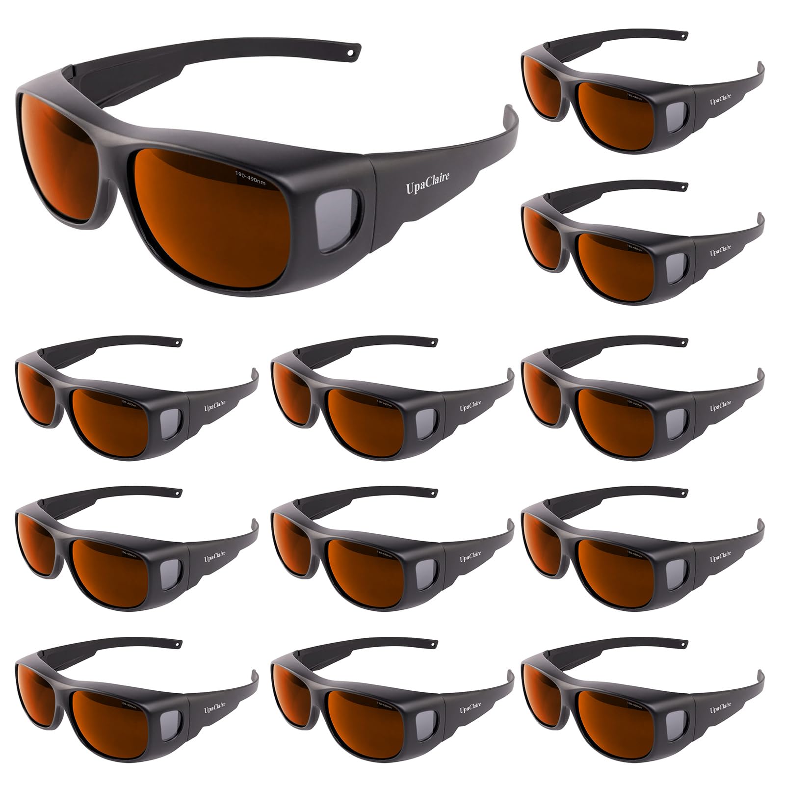 UpaClaire IPL Laser Safety Glasses 190nm-490nm Protective Goggles Anti-Fog UV400 Protection OD5+ For Ipl Pulsed Light Hair Removal Beauty Therapy 12Pcs