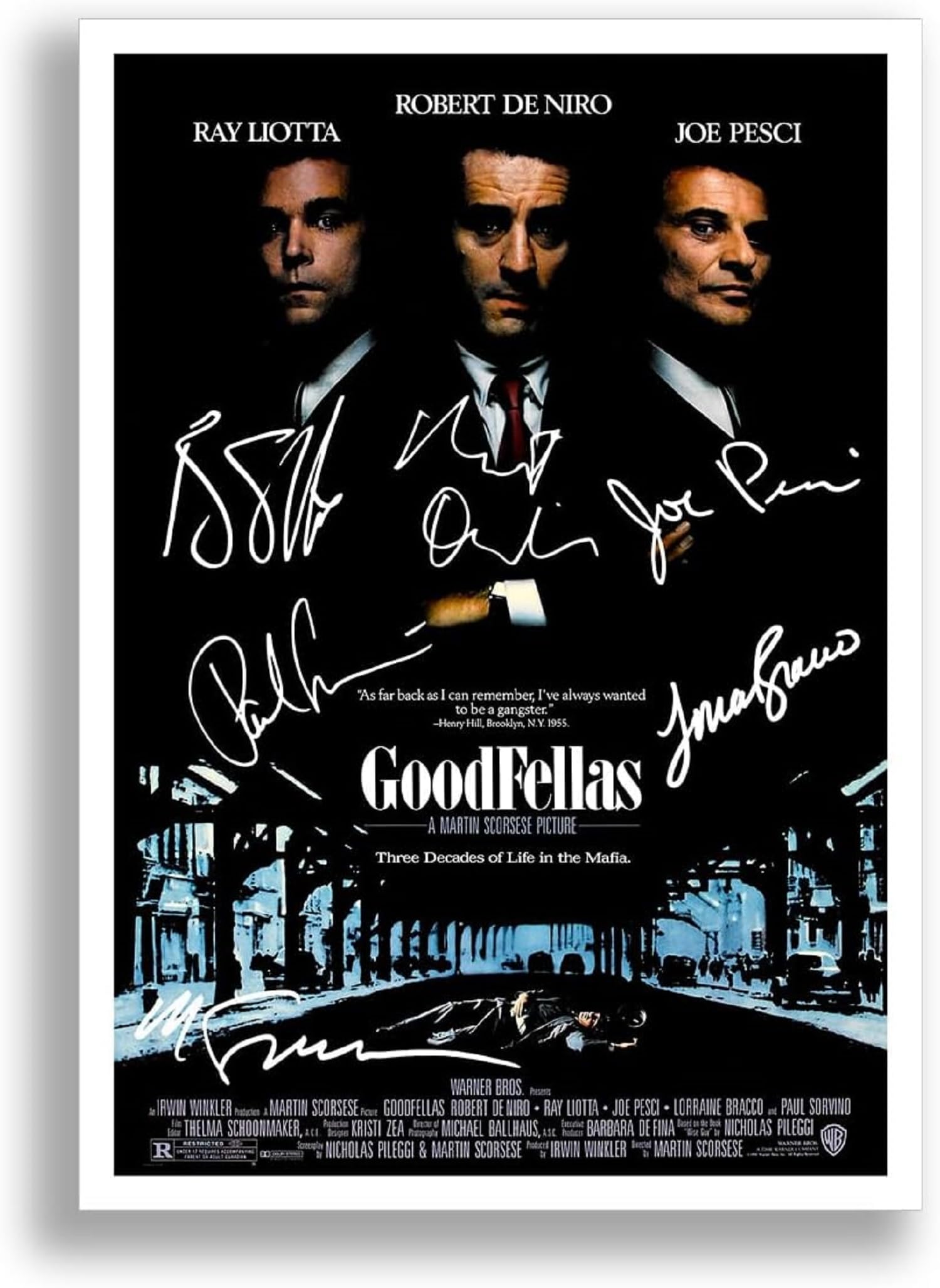 Mounted Gifts Goodfellas Cast Signed A4 Poster Photo Print Framed Autograph Gift Movie Film (A3 Print (Unframed))