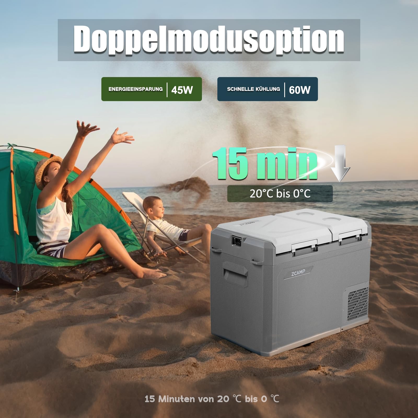 GES45 32L Kompressor Kühlbox Auto Elektrisch Dual Zone Tragbare Camping Gefrierbox 12/24V -20℃-20℃