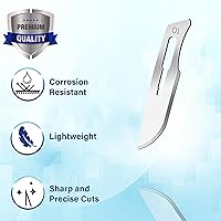 Vista 3 de A2Z SCILAB 100 cuchillas estériles de acero al carbono #10 con mango de bisturí libre #3