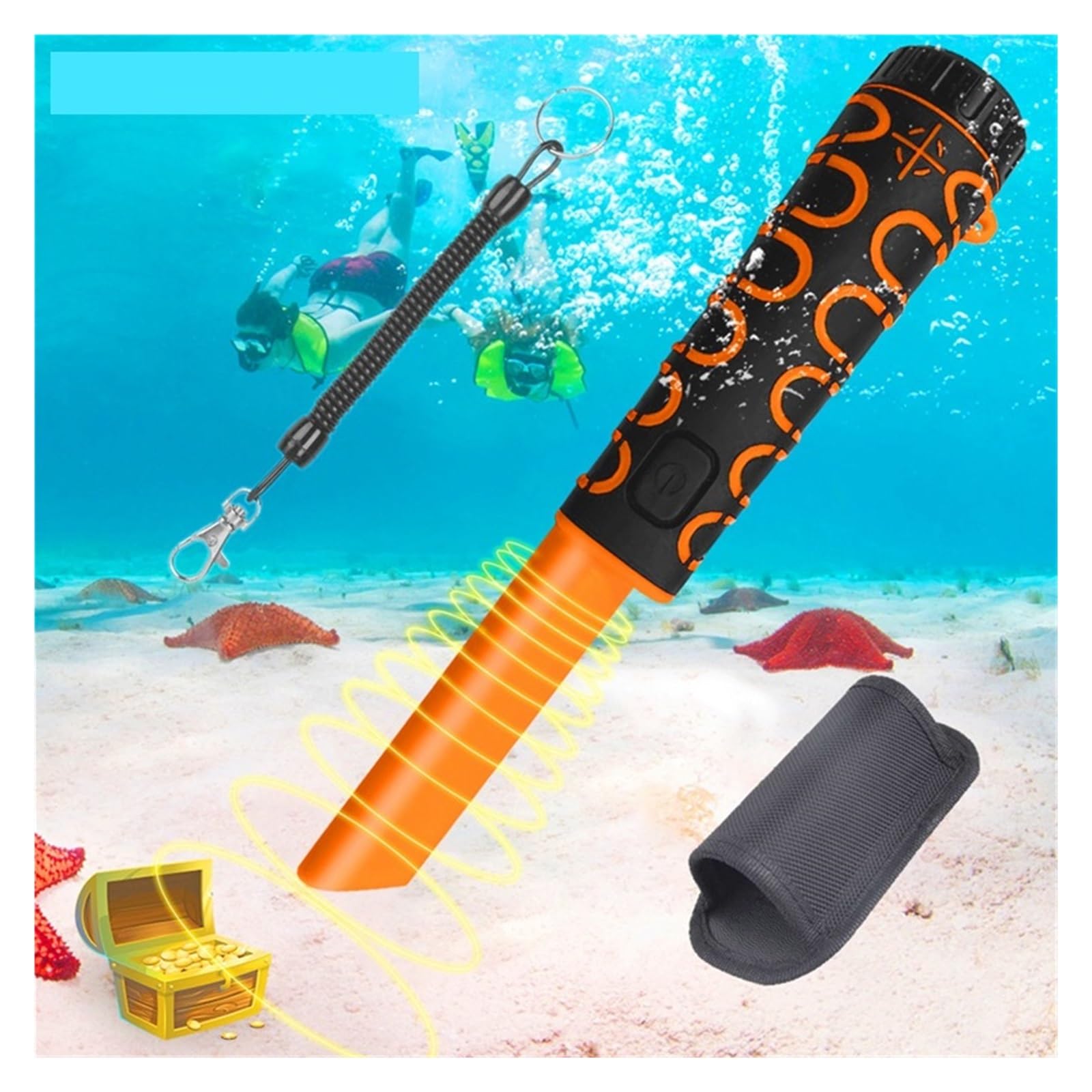 Detector de Metales, Detector de Metales Submarino portátil con Puntero precisión, Resistente al Agua IP68