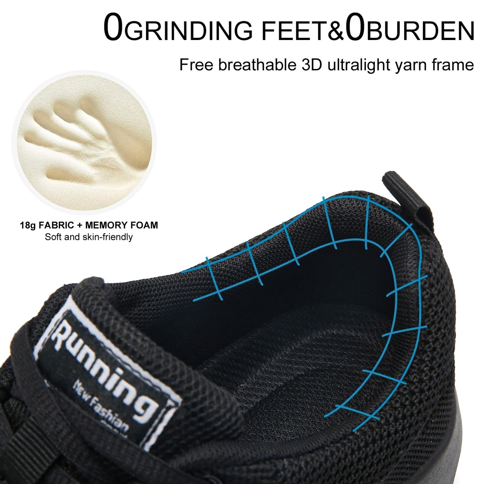 Myztra Sneaker für Damen mit Luftkissen Netzstoff Atmungsaktiv Leicht Bequem als Sportschuhe Laufschuhe für Fitness und Alltag