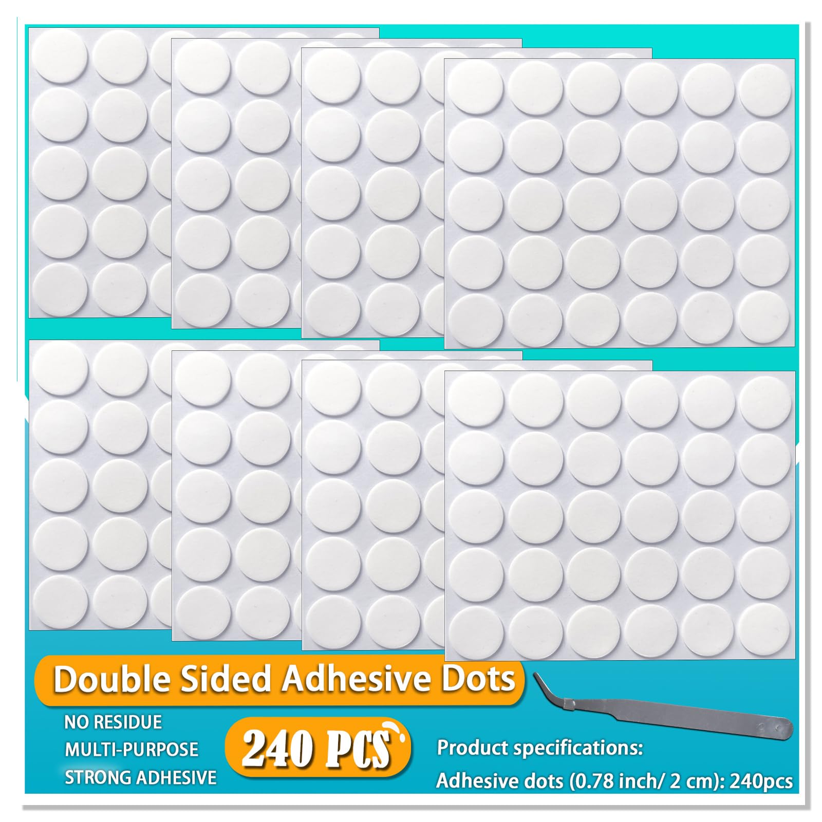 Birllaid Double Sided Tape, Removable, Strong Mounting Adhesive Dots for Picture Poster Decorations, Balloon, Photo, Art Craft, Party Supplies