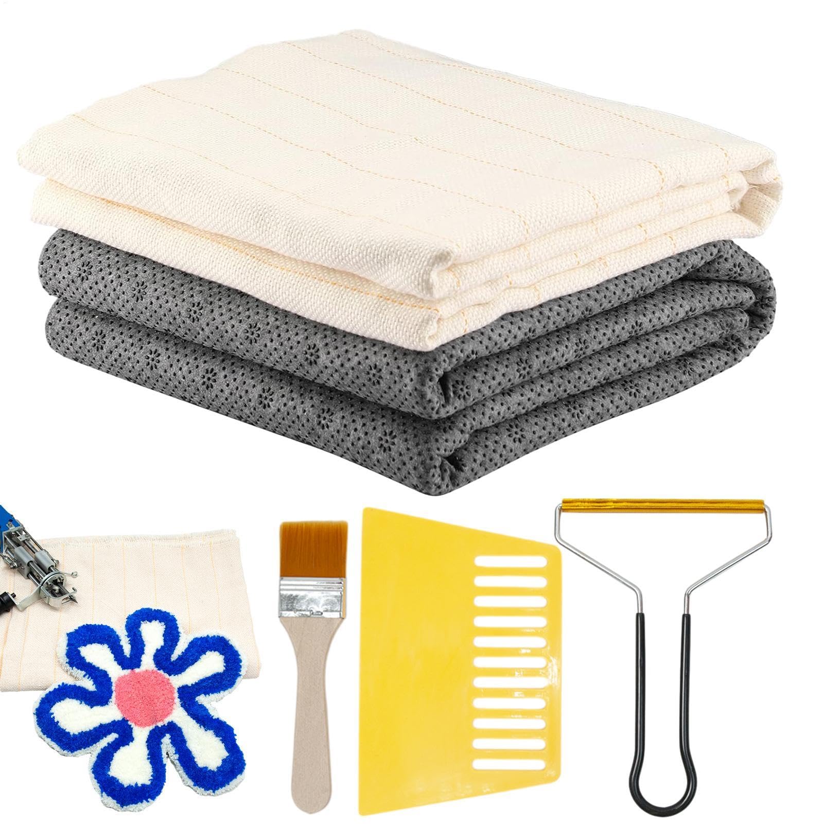 Tejido de Apoyo para moquetas, Alfombra de Tela de Monje, Alfombra con líneas marcadas | Tejido Antideslizante para Hacer tufting