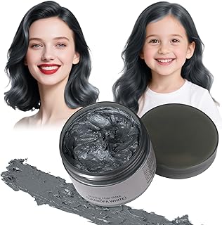 Black Hair Color Wax - Temporary & Washable Hair Styling Mud Gel for Men, Women, Kids,For Halloween, Cosplay, Party, Crazy Hair Day & Children's Day