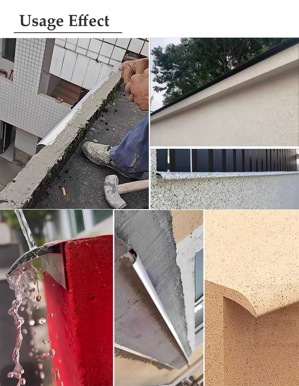 Deflettore Antipioggia, Ala gocciolante for la rifinitura dei Bordi, Impermeabile, in Alluminio Resistente, da 3,3 a 66 Piedi, for gronde e davanzali(2.8m/9.2ft)