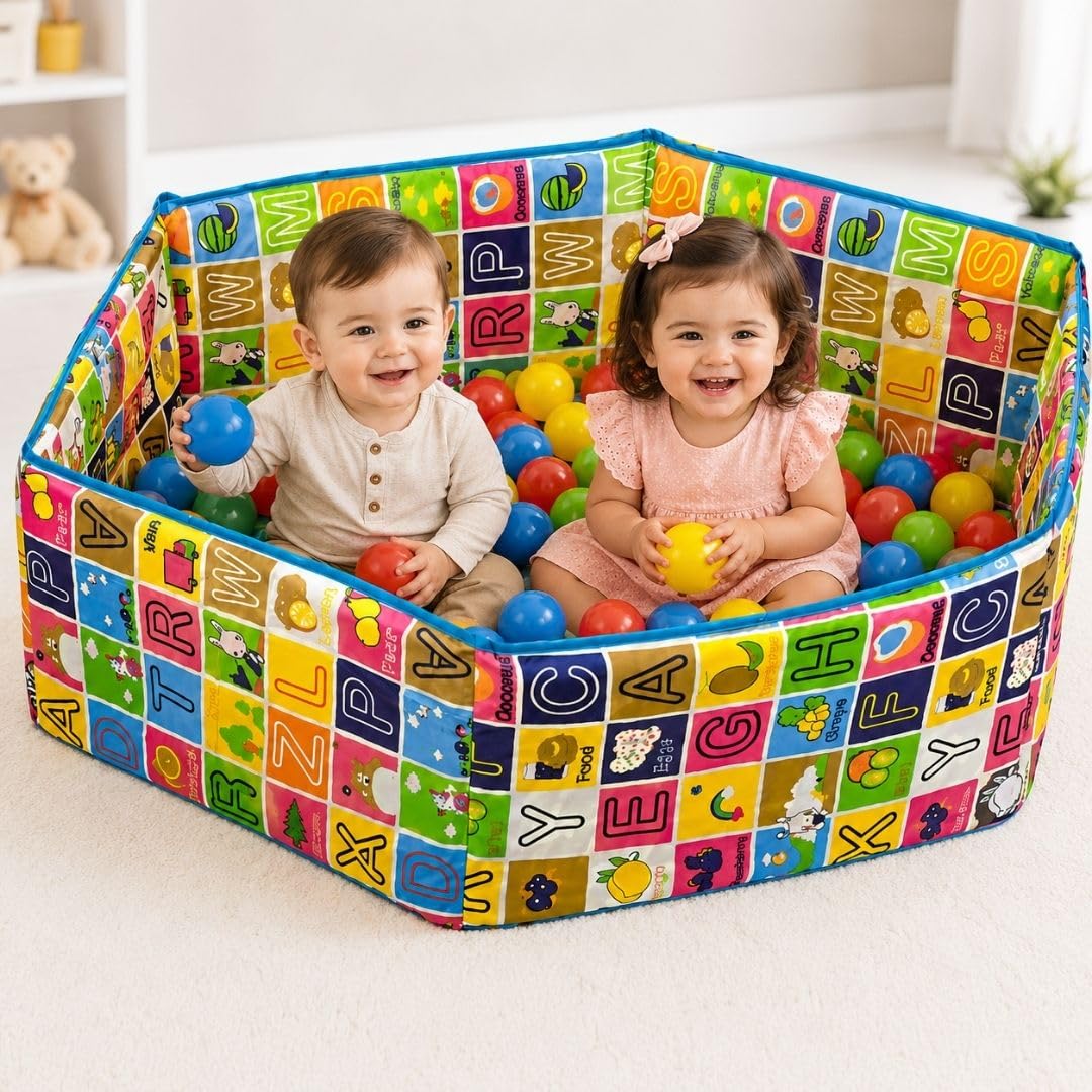 Little Pup Kids Ball Pit Play Pool for Babies & Toddlers | Foldable Soft Play Tent with Colorful Alphabet Print | Indoor Outdoor Play Area for Kids 6 Months+ | Lightweight Portable Baby Ball Pool-image-20