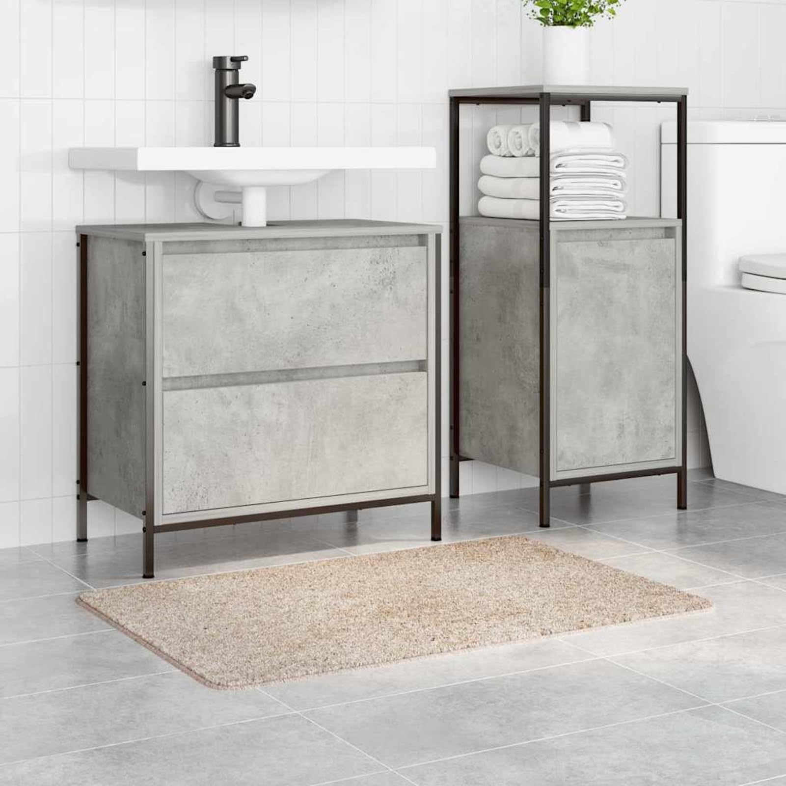 Tappetino da Bagno Antiscivolo Crema 60 x 90 cm PP