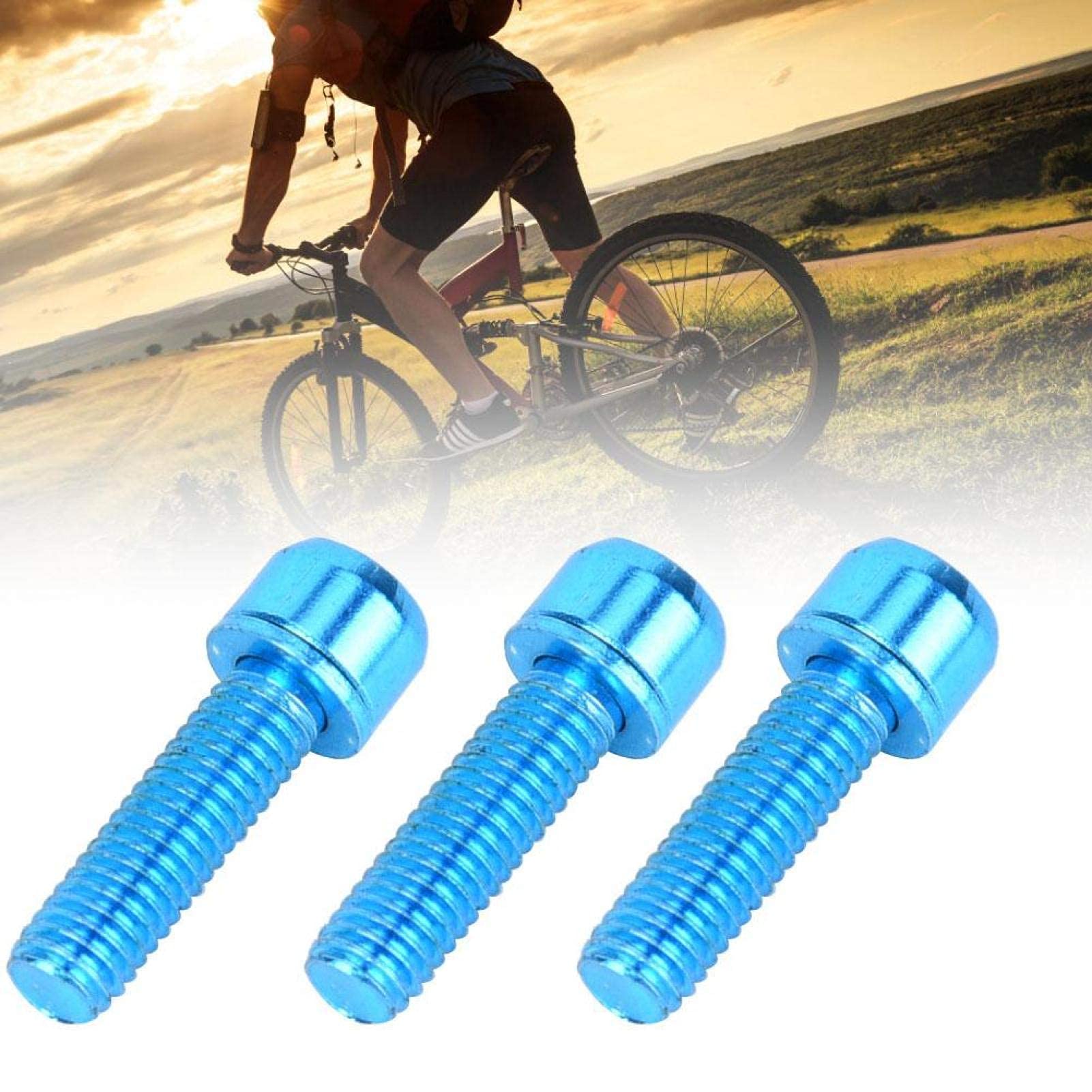 Bulloni Portaborraccia Bicicletta 6 Pezzi Viti Titanio M5x25mm Testa Cilindrica Esagono Incassato Blu Accessori Ciclismo Leggeri Resistenti per Mountain Bike Road