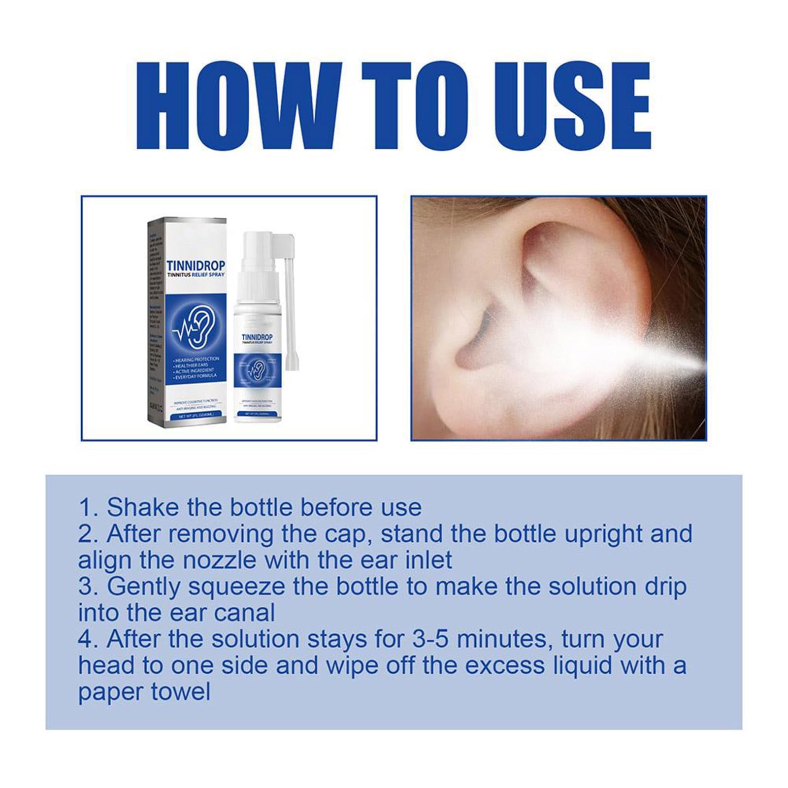 Luhaka Tinnidrop tinnitus relief spray ulga w uszach szumy uszne dyskomfort w uszach czyszczenie woskowiny w uszach spray do pielęgnacji