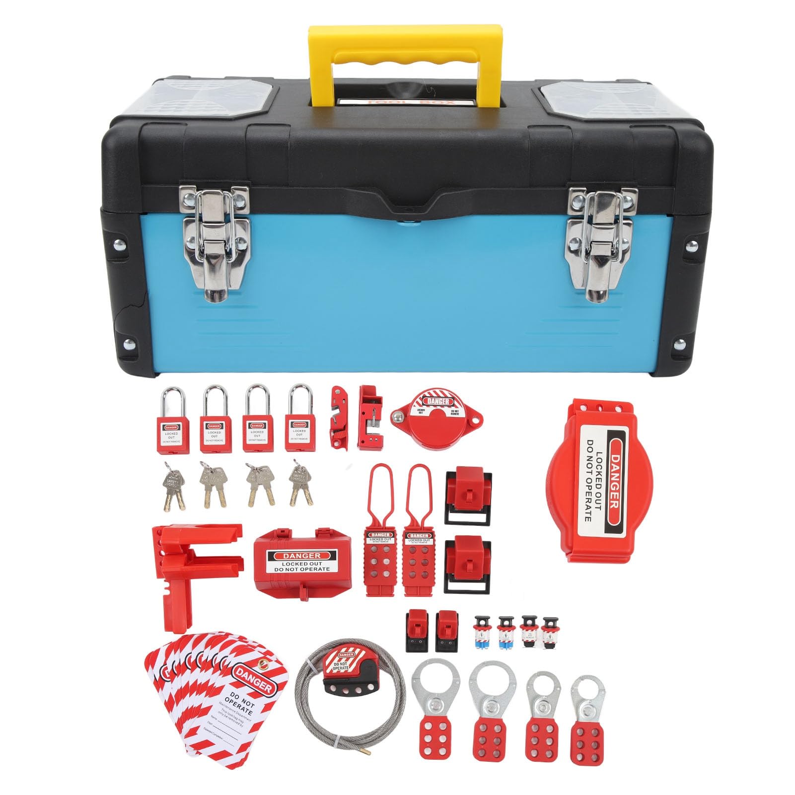 Kit de Etiquetado de Bloqueo de 47 Piezas, Cerraduras de Seguridad Industrial con Etiquetas de Seguridad para Equipos Eléctricos, Mantenimiento Mecánico y de Tuberías