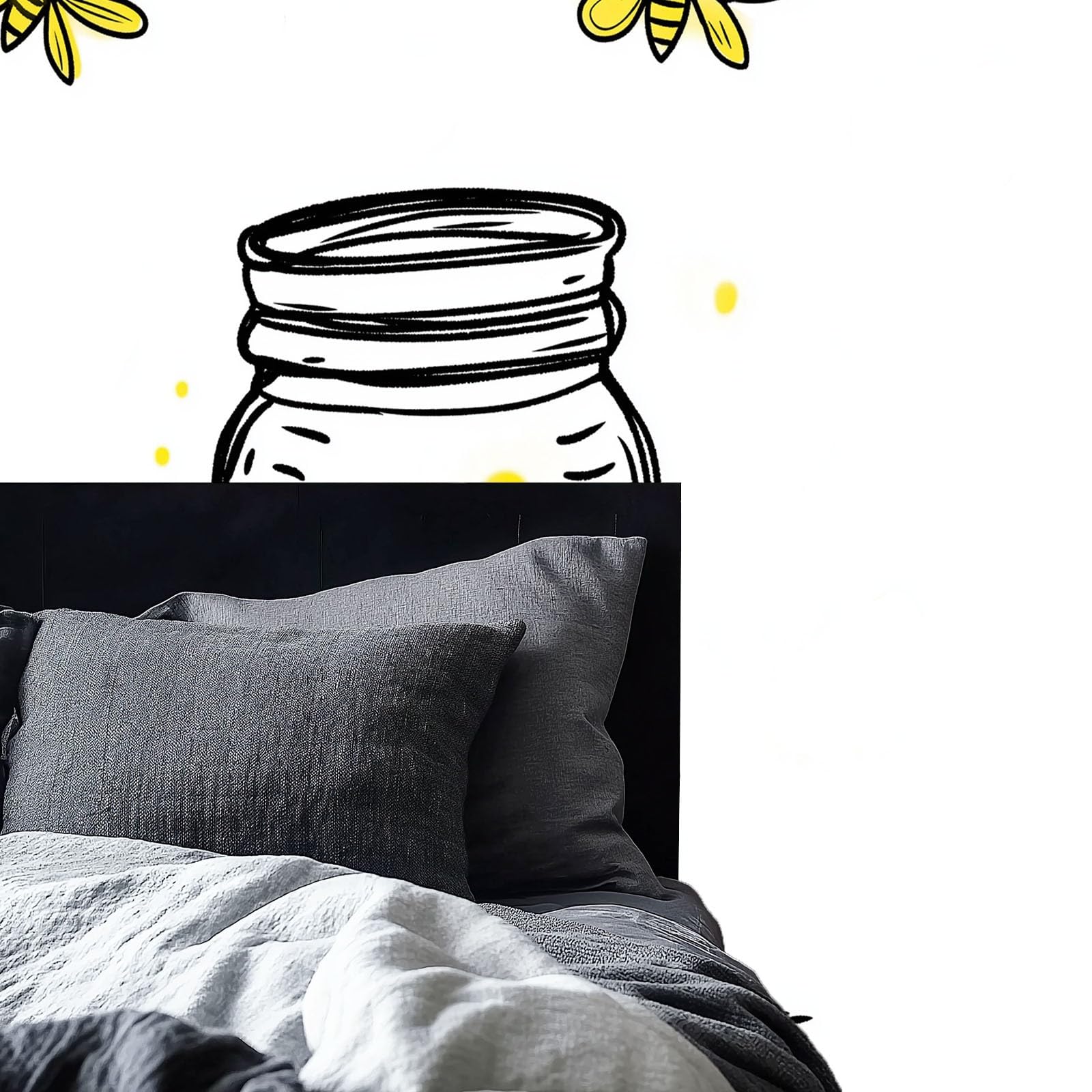 Tapeta z włókniny na ścianę TV do salonu i sypialni 300 x 210 cm, styl ręcznie malowany, motyw kreskówkowy, motyw robaków, tapeta łatwa do nałożenia i usunięcia - trwała, biała