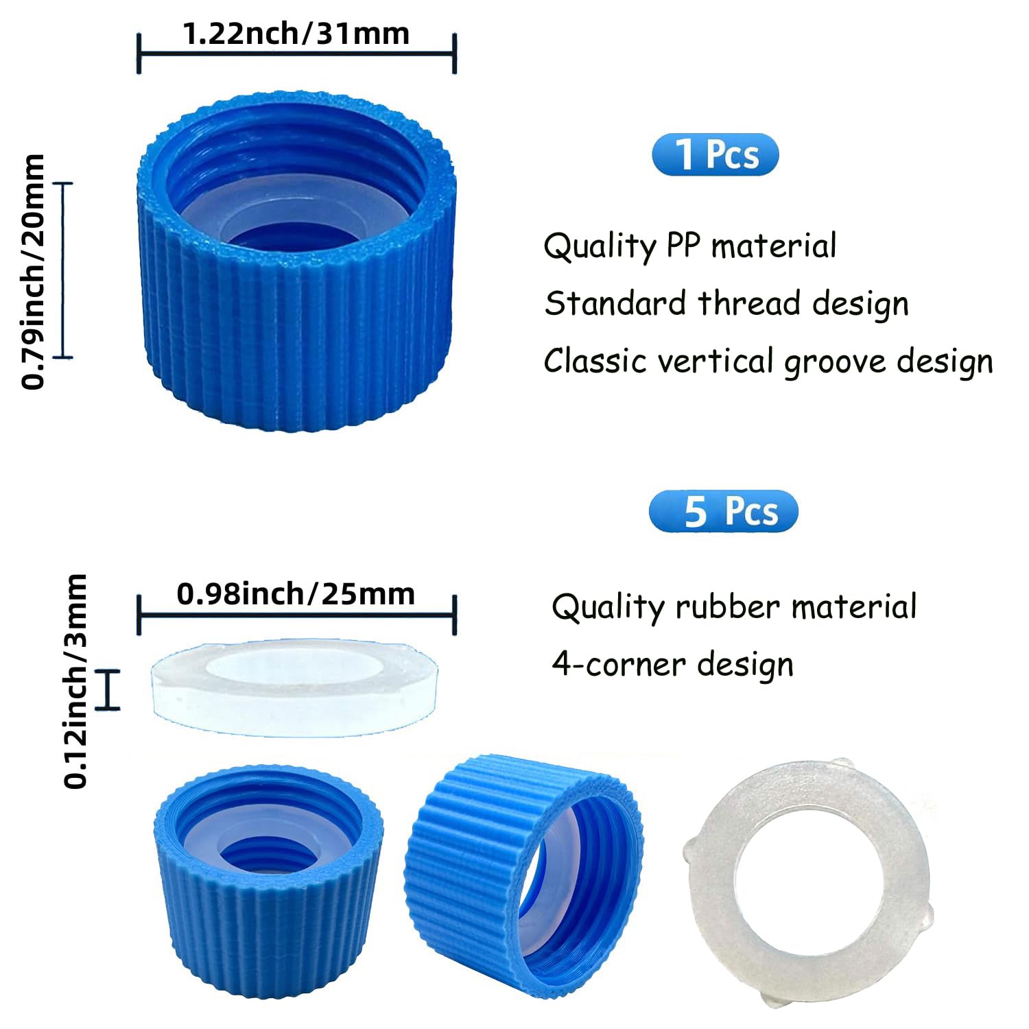 1 Pcs Water Filter Coupling 5 Pcs Filter Cleaning Gasket With Seal Kit Compatible with 28mm External Threaded — view 2