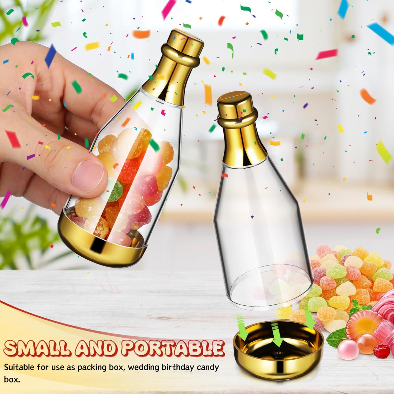 TOYANDONA Lot de 20 bouteilles de champagne - En plastique - Pour fête prénatale, fête nuptiale, mariage, fête d'anniversaire