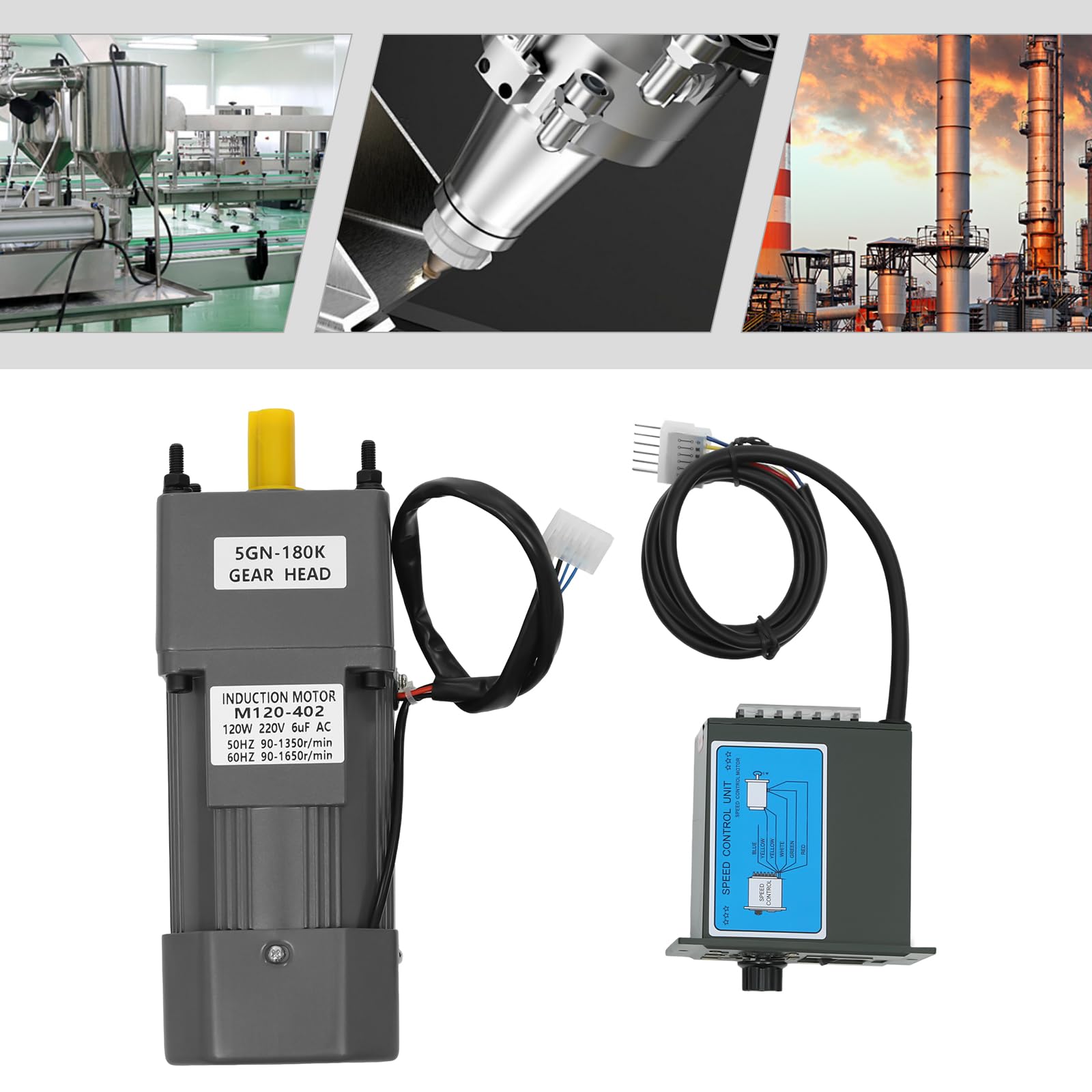 Motore Elettrico a Ingranaggi PINYELIN da 120W 220V, Riduttore a Vite Senza Fine da 180K, Motore a Vite Senza Fine da 0-90 giri/min
