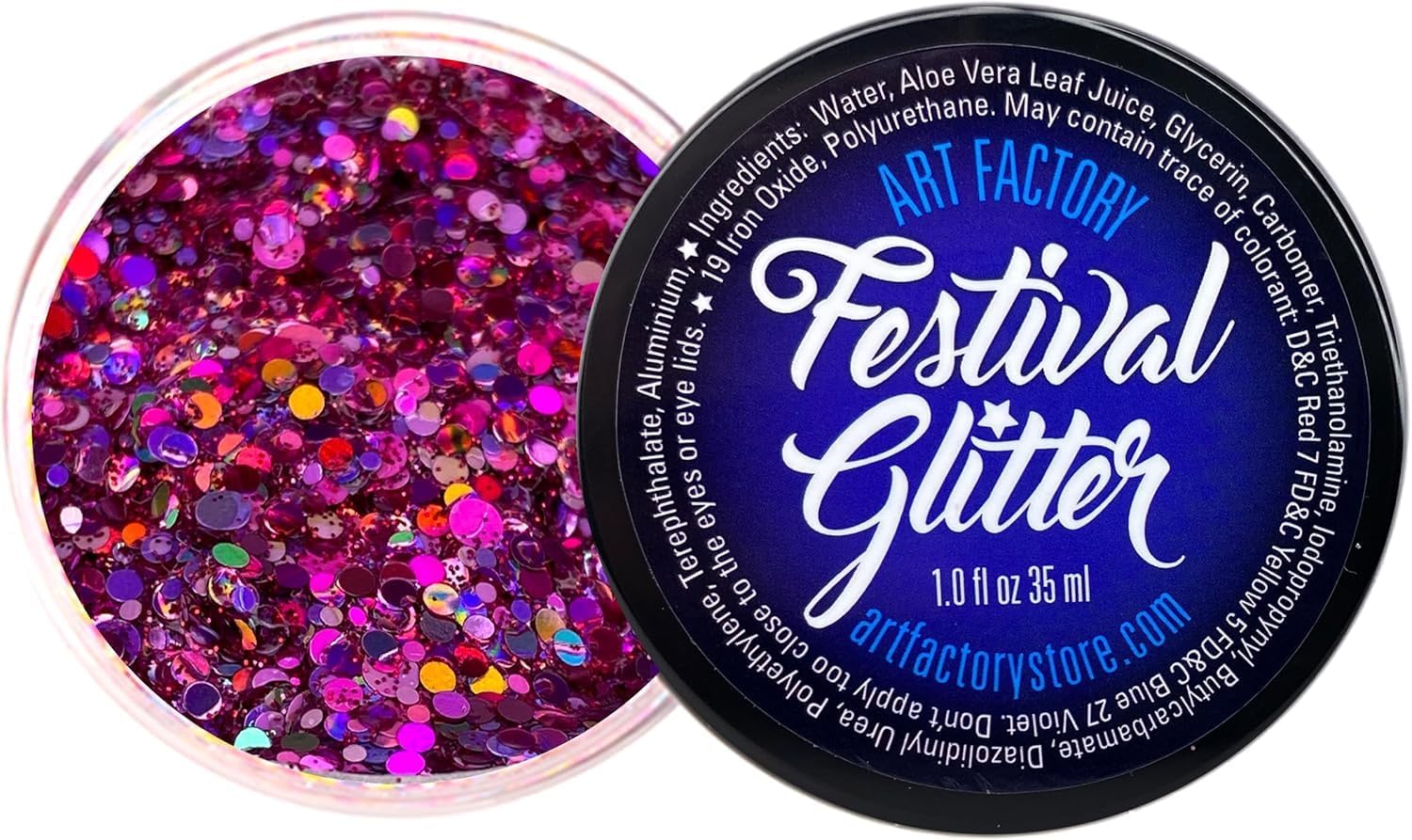 Art Factory Diva Chunky Body Glitter Gel, Pink (2-PK)