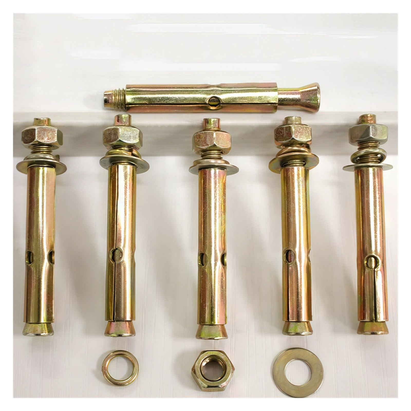 Tornillos expansores de metal, tornillos de expansión, anclajes de pared, 5 unidades M6 x 60 mm