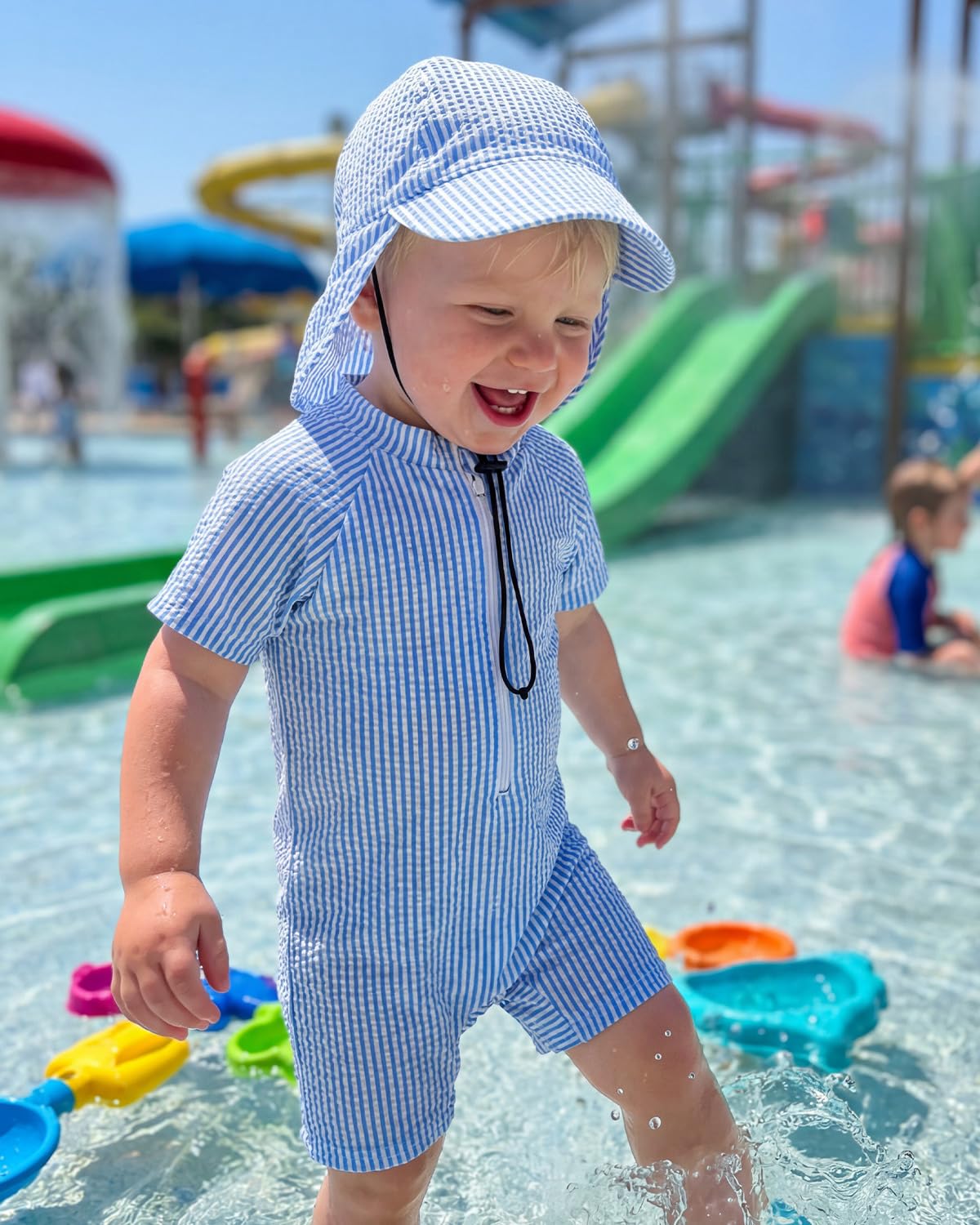 WYTbaby Traje de baño UV para bebé, de una pieza, manga corta, protección UV, para bebé de 3 meses a 3 años