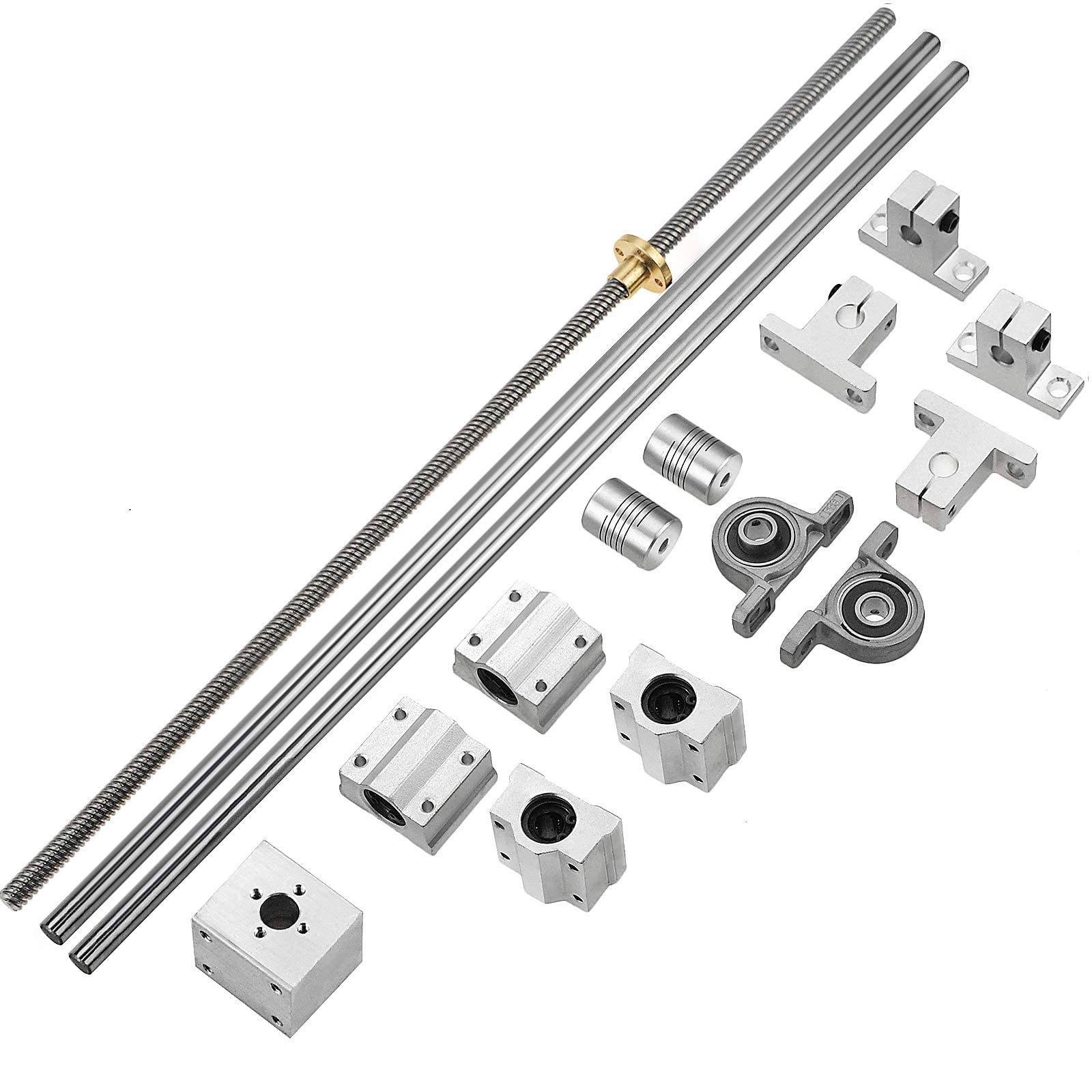 2PCS 8x700mm Linear Motion Rods & 8mm Lead Screw & 4PCS SK8 Rod Support & 4PCS SCS8UU & 2PCS KP08 Pillow Block & 2PCS Flexible Shaft Couplings for 3D Printer (Set of 16, 700mm) — Amazon image 7