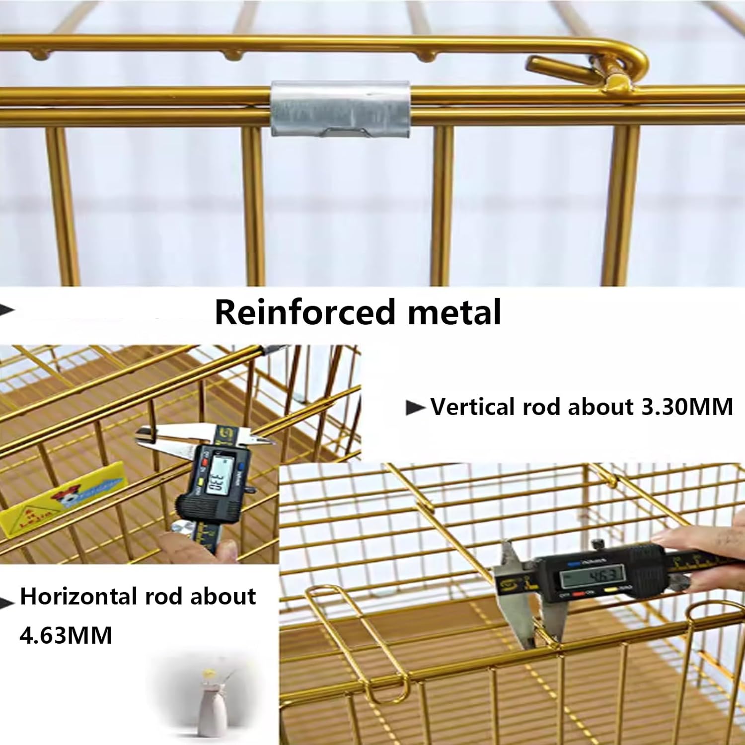 Foldable Heavy-Duty Dog Crate with Door - Durable Rabbit/Cat/Dog Cage with Pull-Out Tray, Reinforced Iron Wire, 4 Sizes & Colors - Indoor Pet Playpen (Purple, 60x43x51cm)