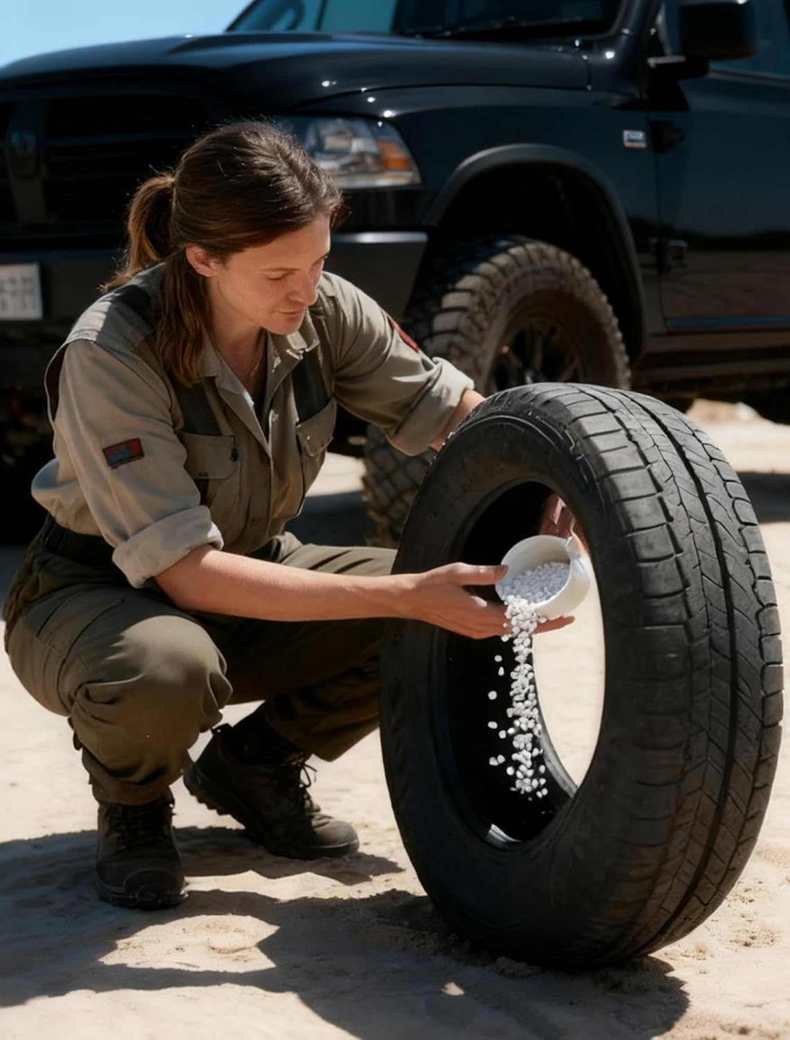 E-SDS Tire Balance Beads 208 oz, Tire Beads for Balance, Tire/Wheel Balancing Beads for Car/RV/Truck/Motorcycle with Tire Tread Depth Gauge