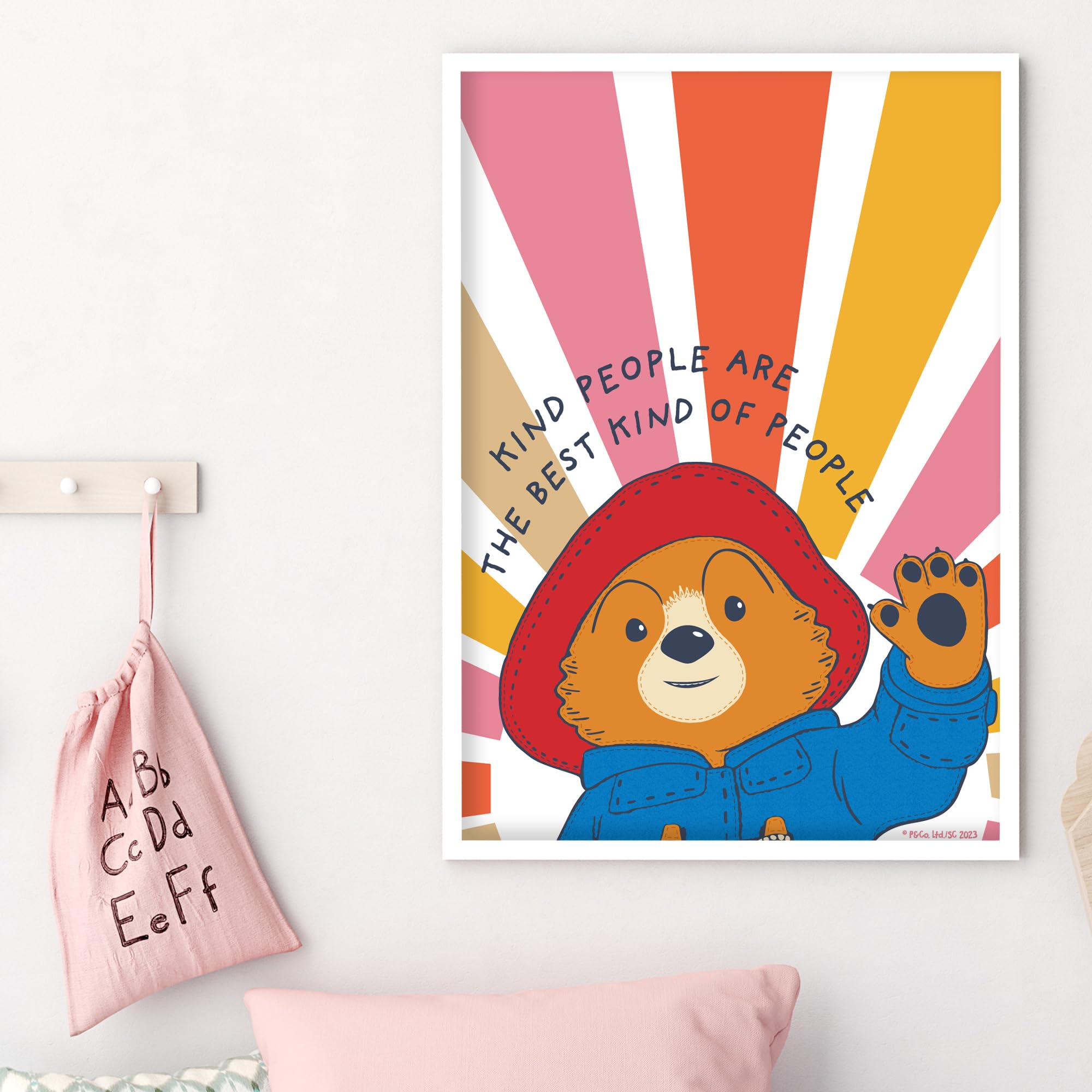 Themed Multi Colour Paddington Bear Print - Kind People Quote Kids Wall Art Paddington Tv (29.7Cm X 42Cm - A3)