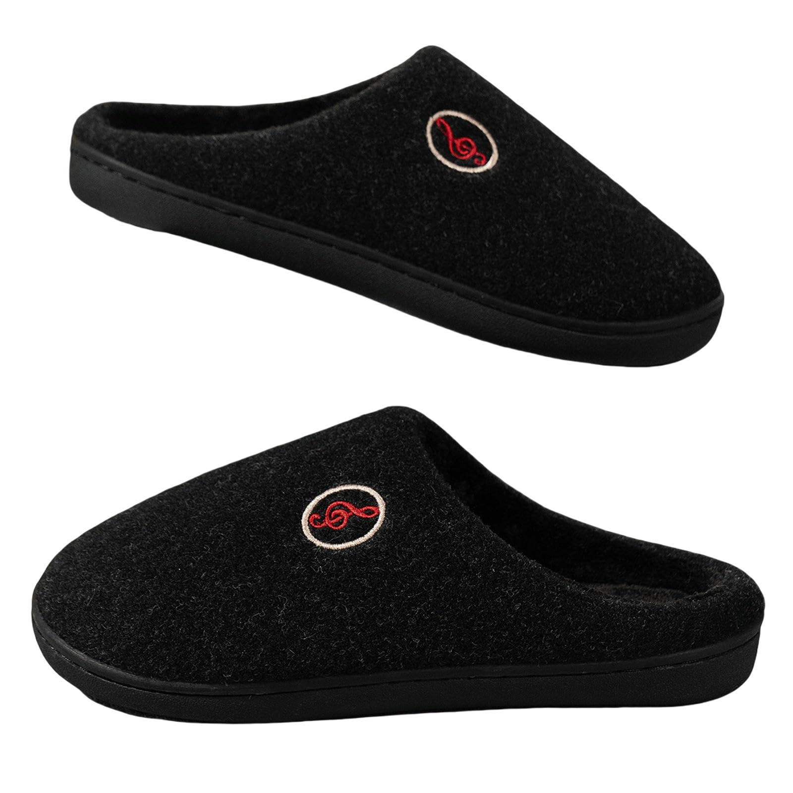 Pantofole Pantofole Calde, Velluto E Pannelli di Cotone Non Slip per Uso Domestico-nero-38-39
