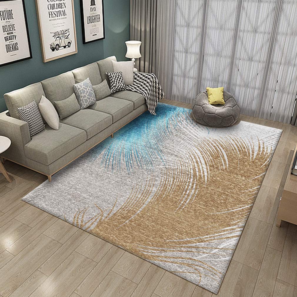 Buy MOXIC Soft Abstract Art Living Room Area Rugs Square Children Crawling Bedroom Rug Fleece Anti-Slip Carpets Nordic Feather Modern Home Decor Mats Indoor Outdoor Runners Nursery 5' X 5' — BookShops.in