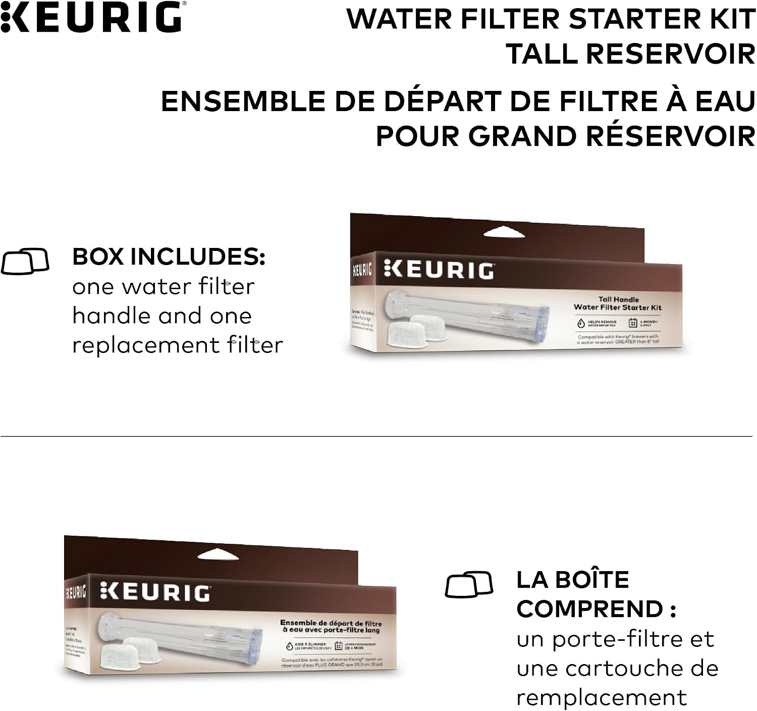 Keurig Tall Handle Water Filter Starter Kit, Comes with Handle and 2 Replacement Water Filters, Compatible with Select Keurig Coffee Makers image 3