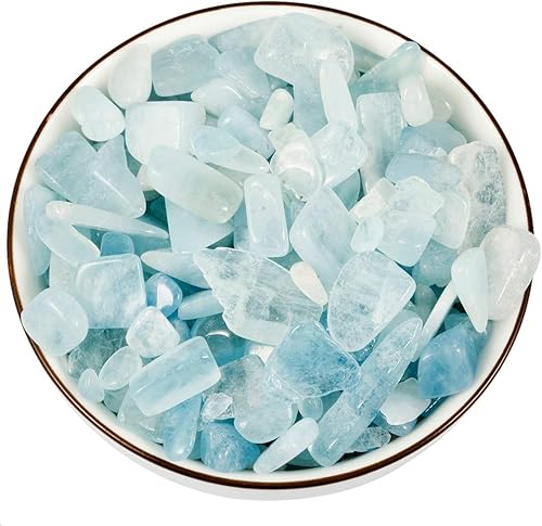 Miniatura 1 de Nupuyai Chips de aguamarina irregulares de 1 libra para decoración del hogar, fabricación de joyas