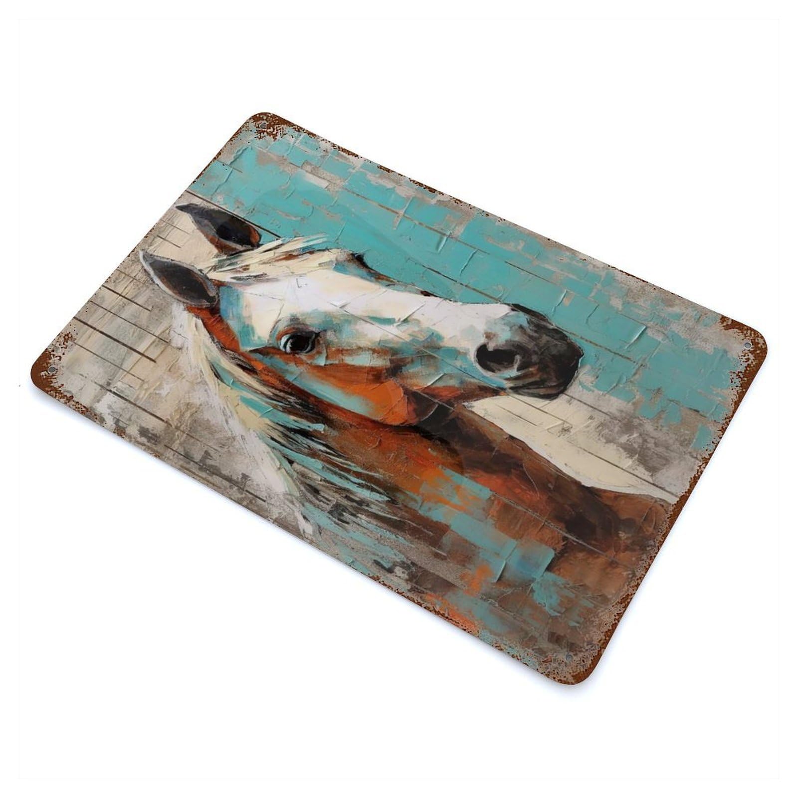 Contemporary Horse Vintage Metal Tin Sign 11.8"x7.9", Retro Wall Decor for Office, Studio And Wall Decor