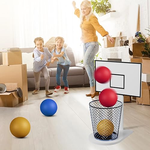 Miniatura 5 de Basurero de básquetbol, tablero de basura, mini estante de madera blanca para dormitorio, oficina, cocina, sala de estar, divertido bote de basura