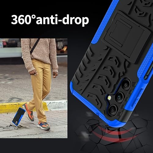 Miniatura 3 de Funda para Samsung Galaxy A14 5G con 2 protectores de pantalla, grado militar, a prueba de golpes, resistente y resistente, con función atril para