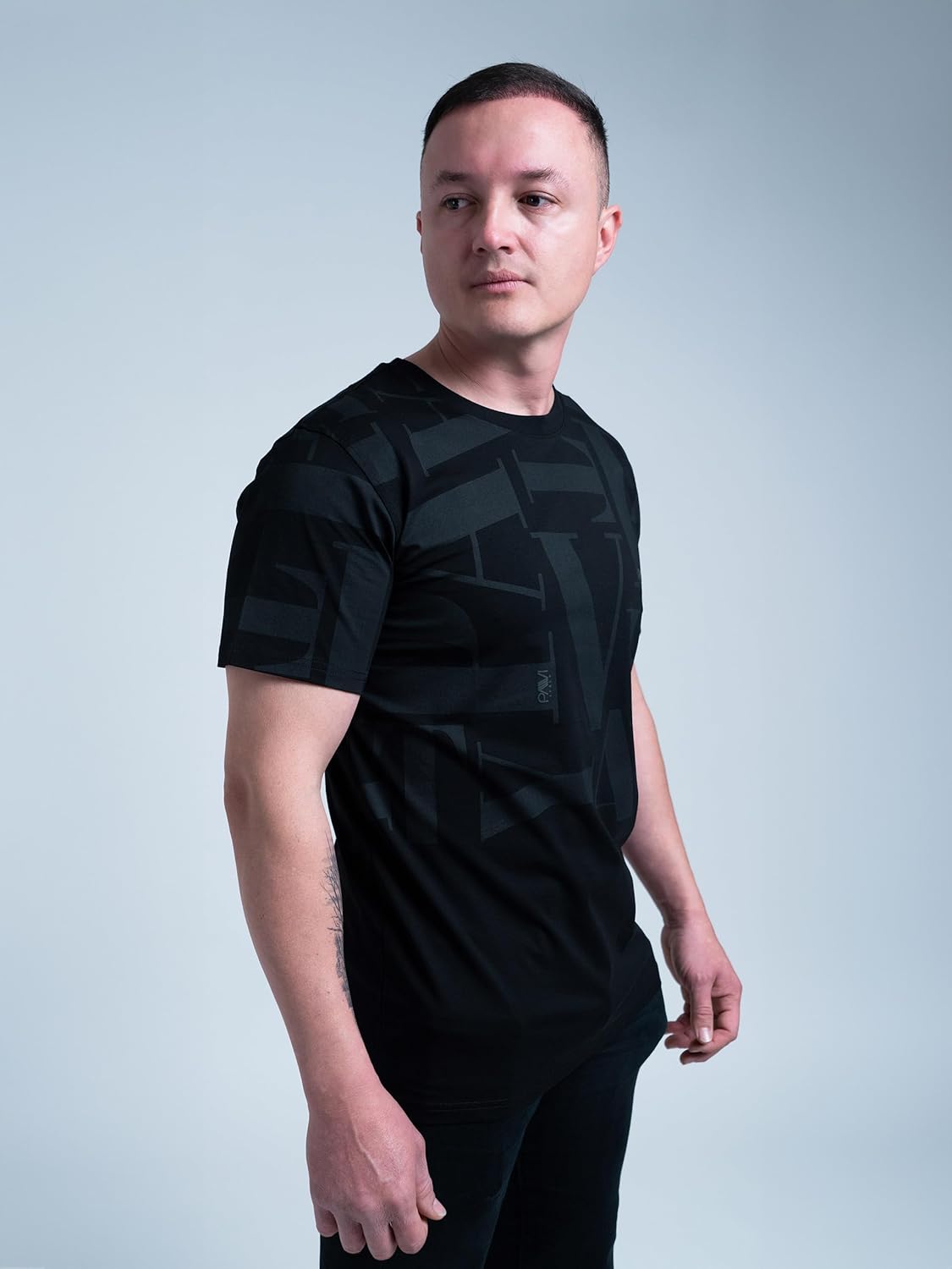 PAVI ITALY Black T-Shirt Cotton 97% Elastane 3% Man with Exclusive Styles and Quality, Comfort.