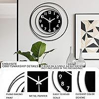 Vista 2 de 16inch Decorative Wall Clock, Silent Non-Ticking Quality Quartz Battery Operated, Large Wall Clock for Living Room Kitchen Home Bathroom Bedroom