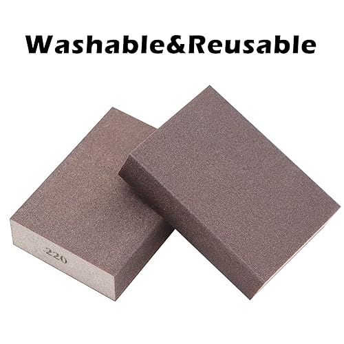 Miniatura 10 de Sunxeke Esponja de lijado 60 bloques gruesos de grano 60 para lijado de metal, cepillo de lijado de madera, lavable y reutilizable, N-G-001-60