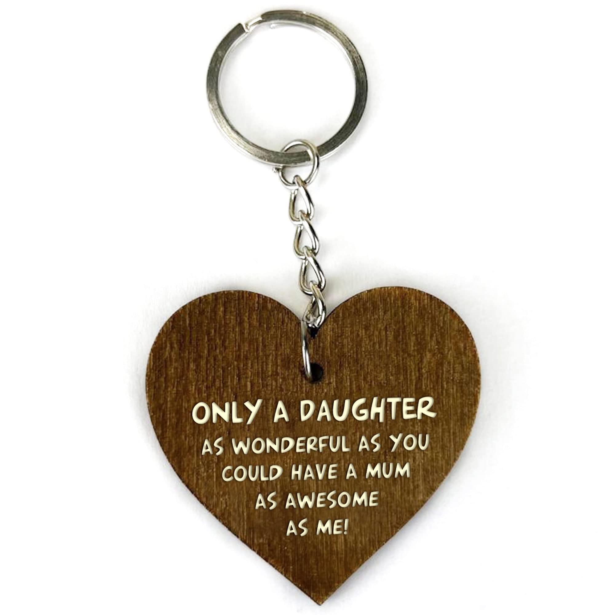 RED OCEAN Son Gifts From Mum Novelty Wood Engraved Keyring Funny Birthday Gift For Son