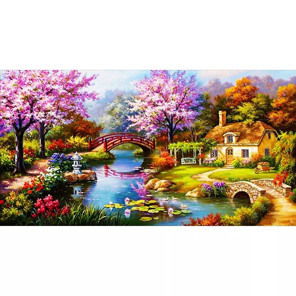 SWECOMZE Kit Peinture Diamant 5D Poisson Rouge - Tableau DIY Brillant Et Coloré Pour Salon, Chambre, Bureau - 40 X 70 Cm