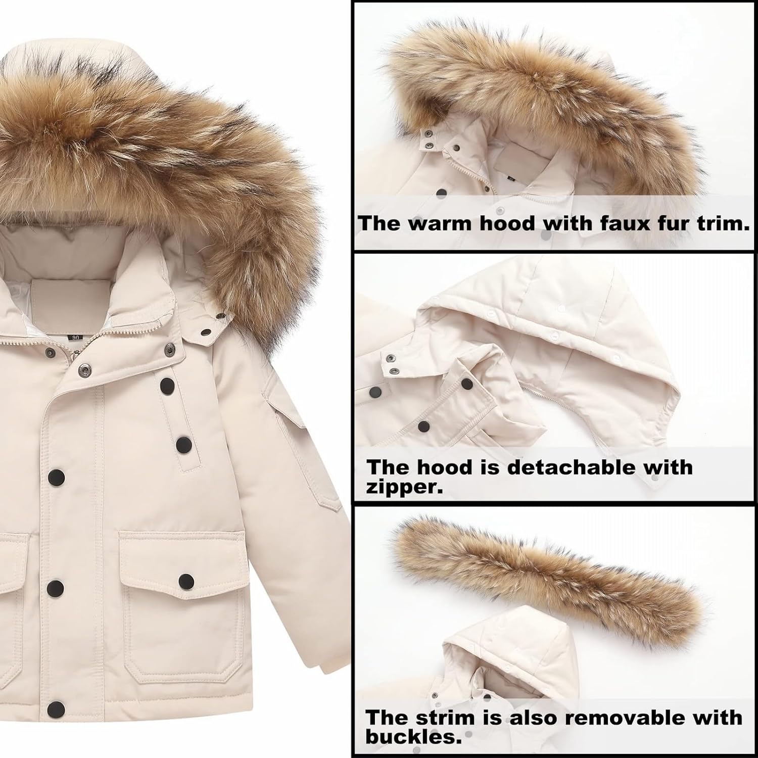 Kids Ski Suits 2 Piece Snowsuit Set Girl Boy Winter Puffer Jacket & Snow Bib Pants Windproof Outdoor Snowboard Outfit