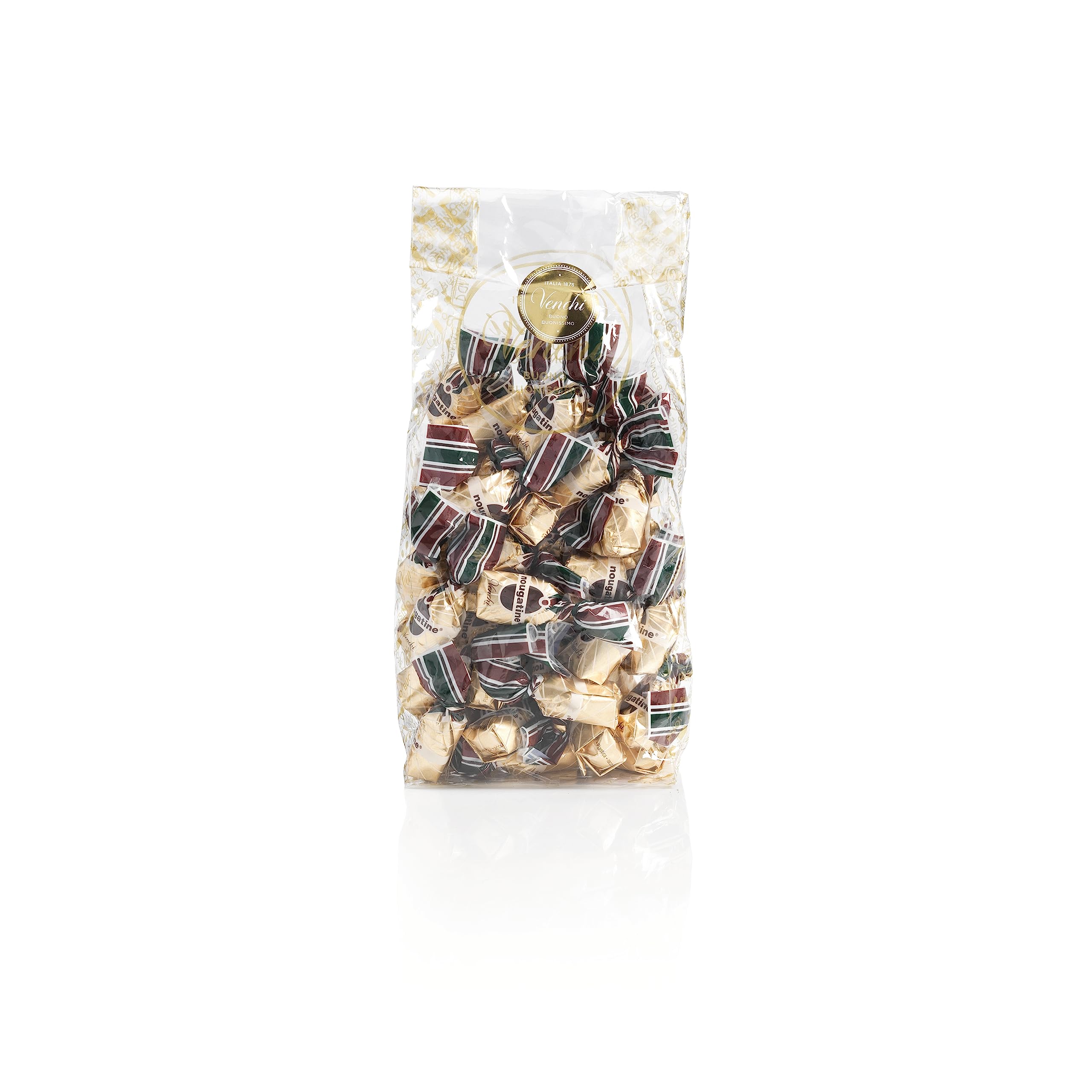 Venchi - Sacchettino Regalo con Cioccolatini Nougatine Assortiti, 300 g - Con Nocciola Piemonte IGP - Idea Regalo - Senza Glutine - Vegano