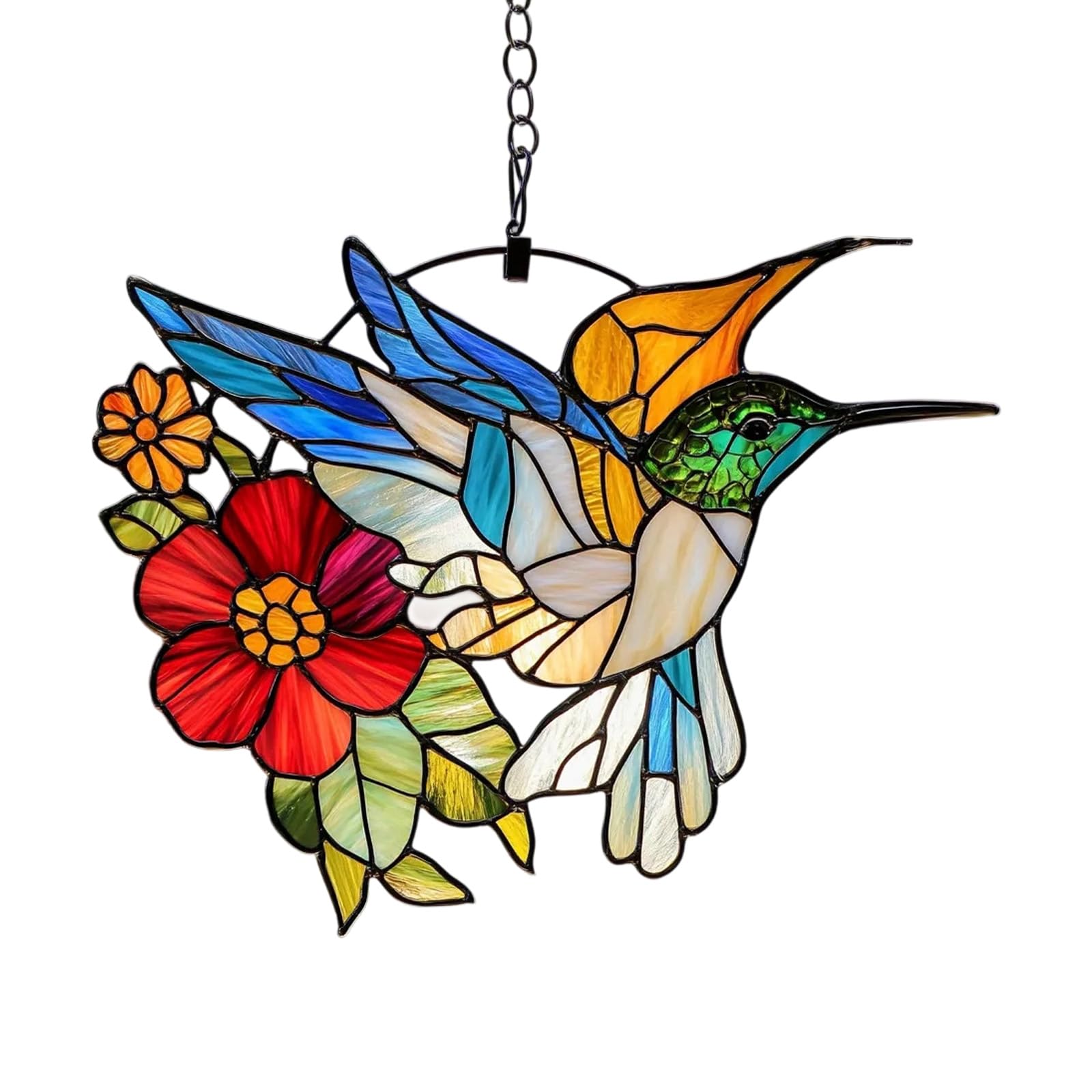 Carotoe F Colorful Acrylic Hanging Hummingbird Art Indoor And Outdoor Decorative Piece Shatter Resistant Bird Hanging Ornament Shatter Resistant Hummingbird Ornament