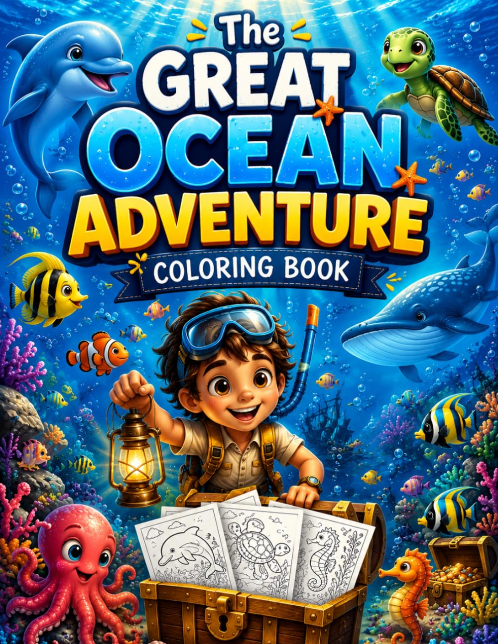 The Great Ocean Adventure Coloring Book Cute Sea Animals, Underwater Adventures & Creative Fun