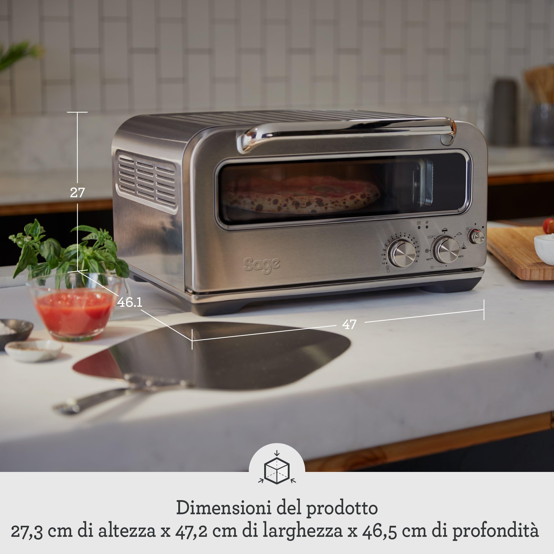 Sage The Smart Oven Pizzaiolo, Acciaio Inox Spazzolato