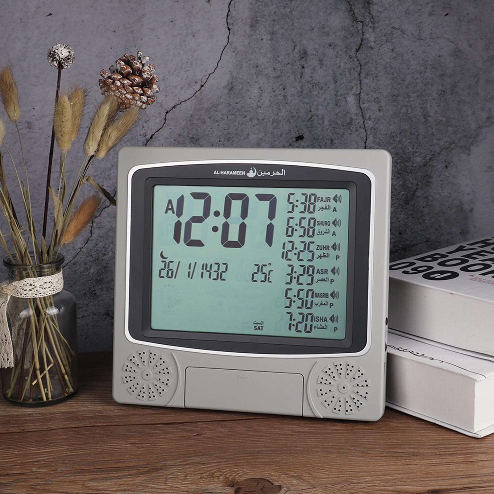 Azan Clock Prayer Timer Reloj de Mesa Digital Mulsim Prayer Alarm (Sin batería) con Lápiz