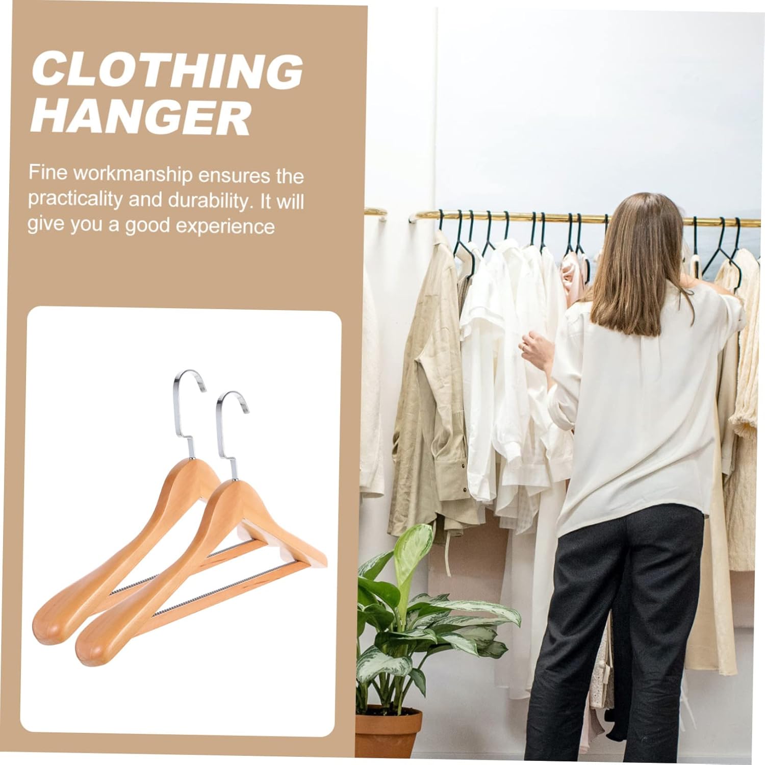 4pcs Wood Coat Hooks Heavy Duty Hangers for Clothes Cedar Wooden Hangers